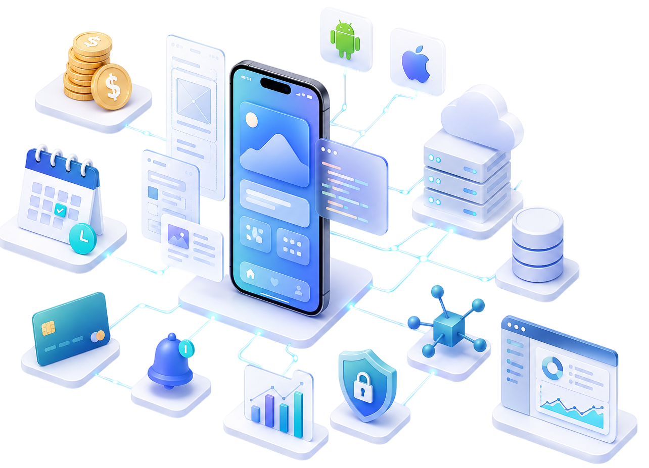 Workstation where UK mobile app development estimates are prepared